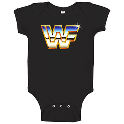 Wwf World Wrestling Federation Shiny Retro Logo Fan Baby One Piece