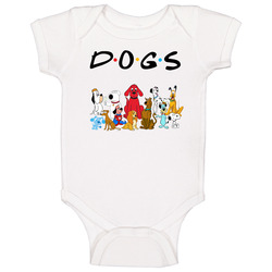 Animated Cartoon Dogs Friends Parody Mashup Fan Baby One Piece