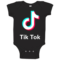 Tik Tok App Social Media Logo Halloween Cool Baby One Piece