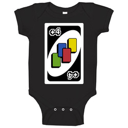 Wild Draw Four 4 Uno Card Game Fan Halloween Fancy Dress Baby One Piec