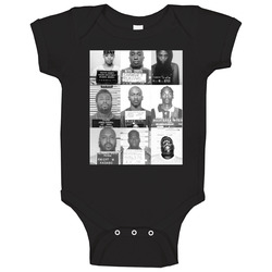 Famous Rappers Mugshot Collage Rap Hip Hop Music Fan Baby One Piece
