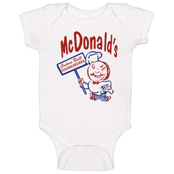Mcdonald's Custom Built Hamburgers Retro Foodie Fan Baby One Piec