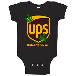 United Pot Smokers Ups Parody Weed Cannabis Baby One Piece