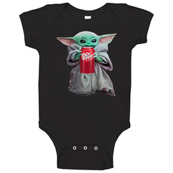Baby Yoda The Child Mandalorian Dr Pepper Soda Pop Drink Baby One Piec