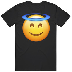 Smiley Face With Halo Emoji Group Halloween Costume T Shirt