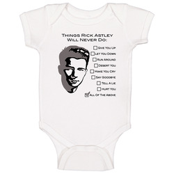 Rick Astley Never Gonna Give You Up Let You Down Music Fan Baby One Pi