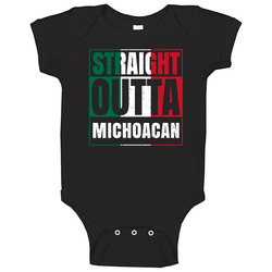 Straight Outta Michoacan Mexican City Mexico Grunge Parody Baby One Pi