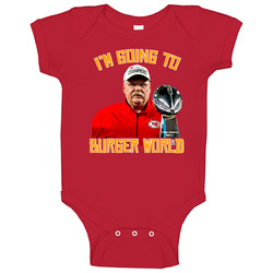 Andy Reid Going To Burger World Kansas City Football Baby One Piece