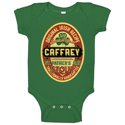 Caffrey Original Irish Stout Beer Label St Patricks Day Last Name Baby
