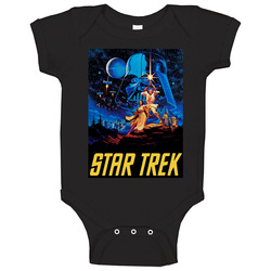 Star Wars Star Trek Mashup Parody Funny Joke Nerd Baby One Piece