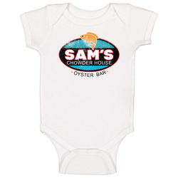 Sam's Chowder House California Seafood Restaurant Logo Worn Look 