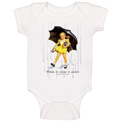 Morton Salt Girl When It Rains It Pours Retro Ad Baby One Piece