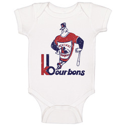 Kentucky Bourbons Softball League Retro Team Logo Baby One Piece