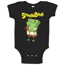 Sponge Bong Hemp Pants Marijuana Smoking Cartoon Parody Baby One Piece