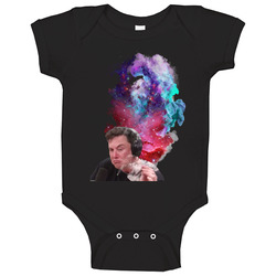 Elon Musk Galaxy Smoke Weed Kush Funny Stoner Baby One Piece