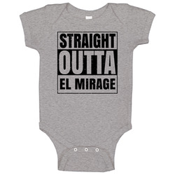Straight Outta El Mirage Arizona City Grunge Parody Baseball Raglan Ba