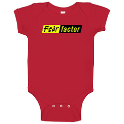 Fear Factor Logo Game Show Scary Distressed Baby One Piece