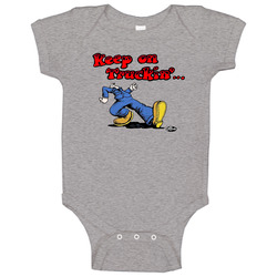 Keep On Truckin' Retro Robert Crumb Vintage Baby One Piece