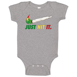 Just Hit It Nike Parody Cannabis Weed Joint Doobie Stoner Baby One Pie