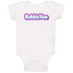 Grape Bubble Yum Gum Retro Candy Wrapper Logo Baby One Piece