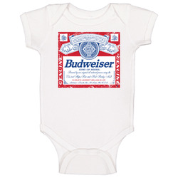 Budweiser American Beer Logo Retro Label Drinking Baby One Piece