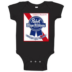 Pabst Blue Ribbon Cool Red Border Beer Logo Baby One Piece