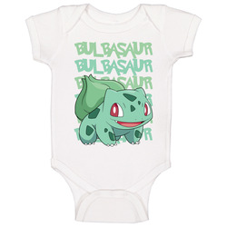 Bulbasaur Pokemon Love Heart Video Game Cartoon Fan Baby One Piece