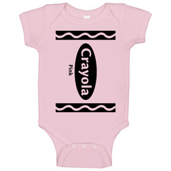 Crayola Pink Color Crayon Funny Halloween Group Costume Baby One Piece