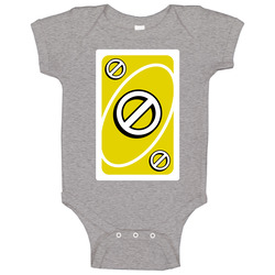 Skip Yellow Uno Card Game Fan Halloween Fancy Dress Baby One Piece