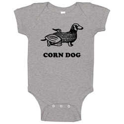 Corn Dog Funny Weiner Dog Baby One Piece