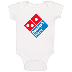 Dominos Pizza Pizzeria Fast Food Restaurant Brand Logo Baby One Piece