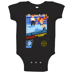 Nes Pro Wrestling Retro Video Game Gamer Fan Baby One Piece