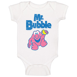 Mr Bubble Retro Vintage Bubblebath Logo Grunge Worn Look Baby One Piec
