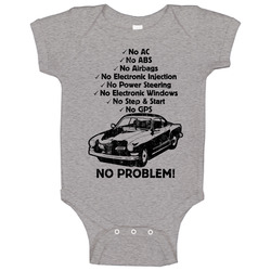 1955 Volkswagen Karmann Ghia No Problem Vintage Car Baby One Piece