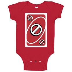Skip Red Uno Card Game Fan Halloween Fancy Dress Baby One Piece