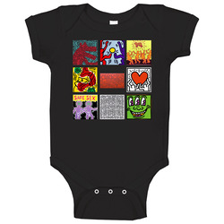 Keith Haring Art Paintings Trendy Artsy Baby One Piece