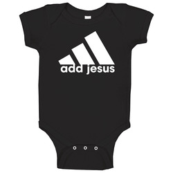 Adidas Add Jesus Parody Funny Baby One Piece