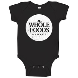 Whole Foods Market Grocery Store Logo Vintage Grunge Look Baby One Pie