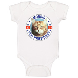Morris The Cat For President 2024 Baby One Piece