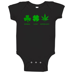 Lucky Four Leaf Clover Weed Pot Stoner Baby One Piece