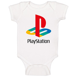 Playstation Throwback Logo Retro Gamers Baby One Piece