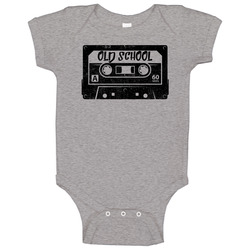 Old School Casette Tape Vintage Distressed Baby One Piece