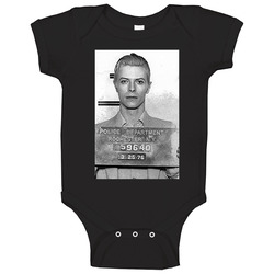 David Bowie Mugshot Baby One Piece