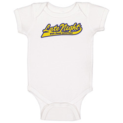 Late Night With David Letterman Retro 80s Tv Show Logo Fan Baby One Pi