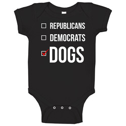 Political Republicans Democrats Dogs Puppy Funny Baby One Piece