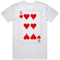 Six Of Hearts Playing Card Group Halloween Costume T Shirt