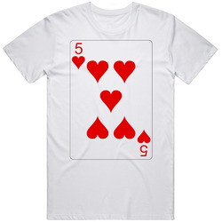 Five Of Hearts Playing Card Group Halloween Costume T Shirt