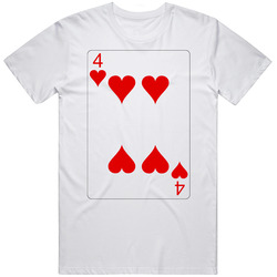 Four Of Hearts Playing Card Group Halloween Costume T Shirt