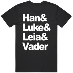 Han & Luke & Leia & Vader Star Wars Movies Fan T Shirt