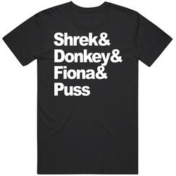 Shrek & Donkey & Fiona & Puss Shrek Movie Fan T Shirt Shrek & Donkey & Fiona & Puss Shrek Movie Fan T Shirt
